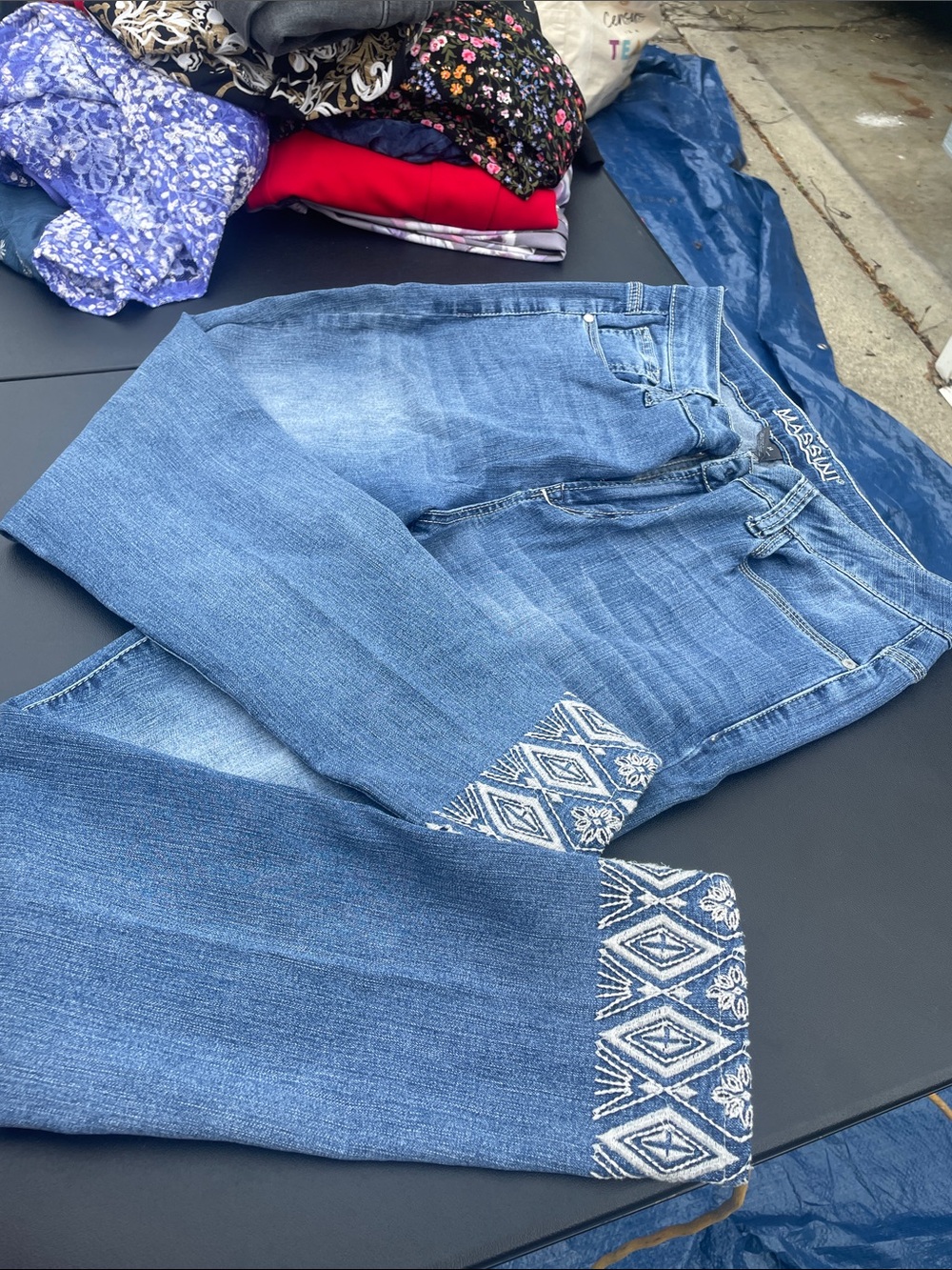 Massini Embroidered Denim skinny jeans size 14